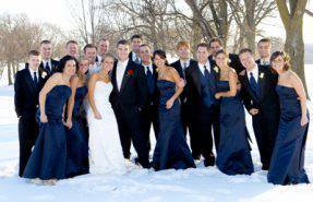 Оформление свадьбы в синем цвете-зима друзья
