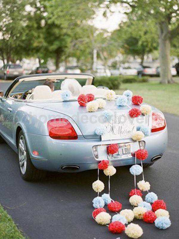 Как крепить украшения на свадебную машину