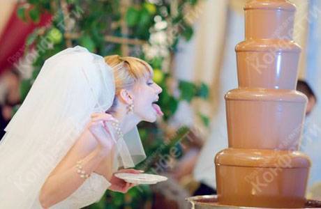 невеста с шоколадным фонтаном