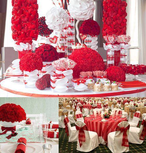 оформление свадьбы в красном цвете