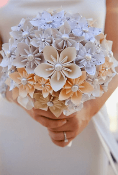 свадебный букет из искусственных цветов
