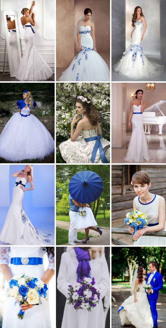 Свадебные платья синего цвета фото