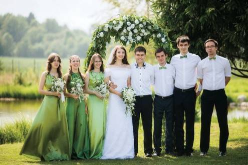 Бело-зеленая свадьба
