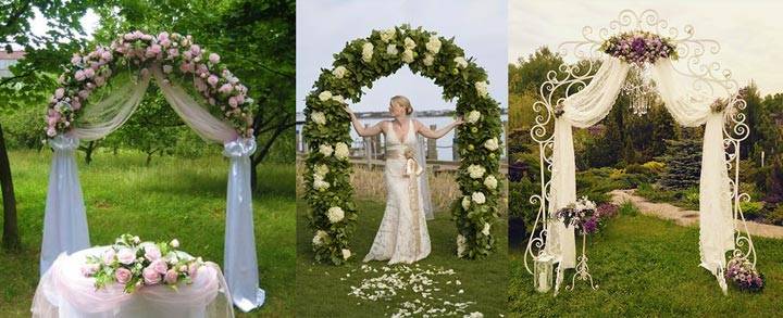 Варианты свадебных арок и невеста