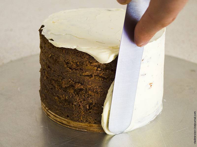обмазывание торта кремом