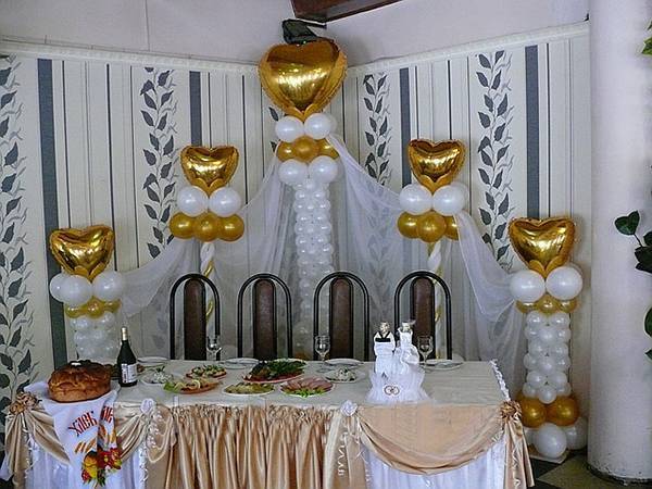 шары для создания колонн в свадебном зале