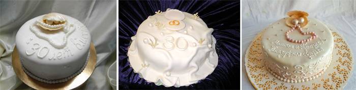 Торт-ракушка на жемчужную свадьбу