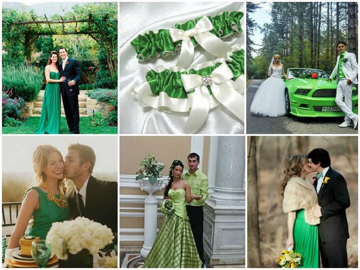 Свадебный образ в зеленом цвете