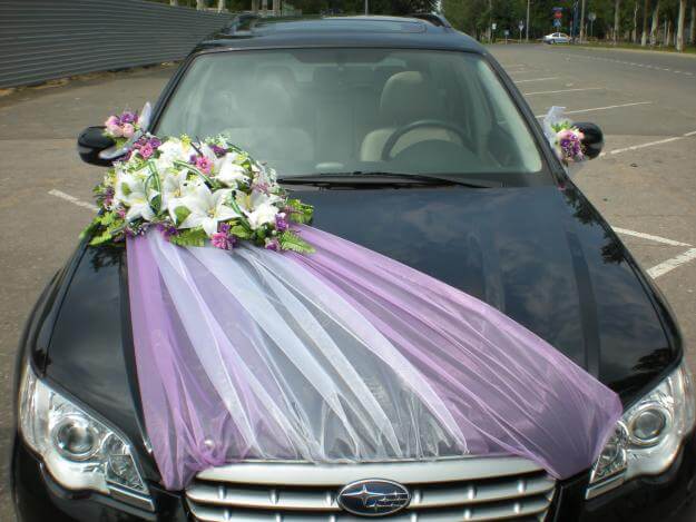 Как украсить машину на свадьбу лентами